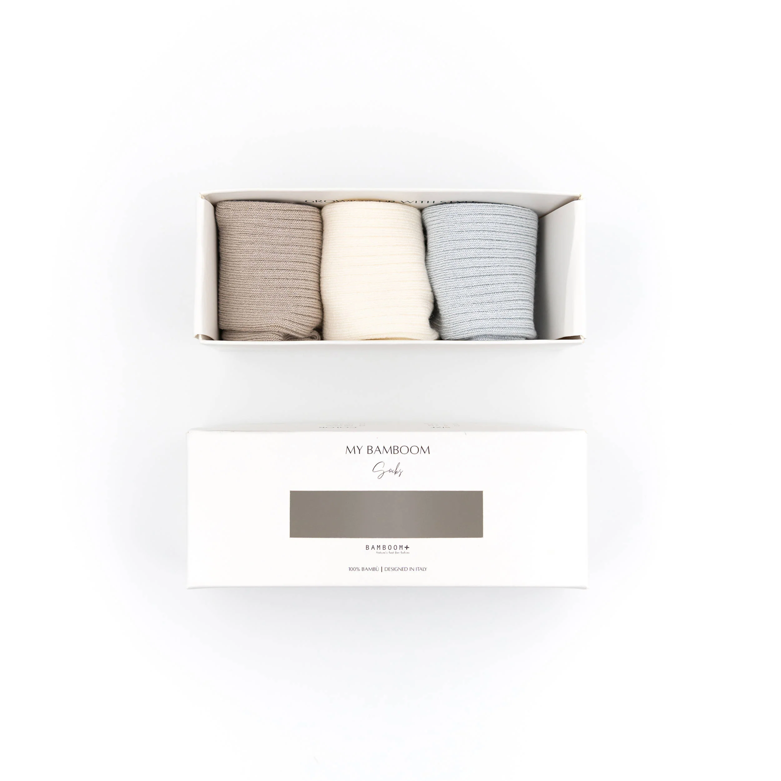 3PC in GIFT BOX Calze a Coste - Azzurro 03