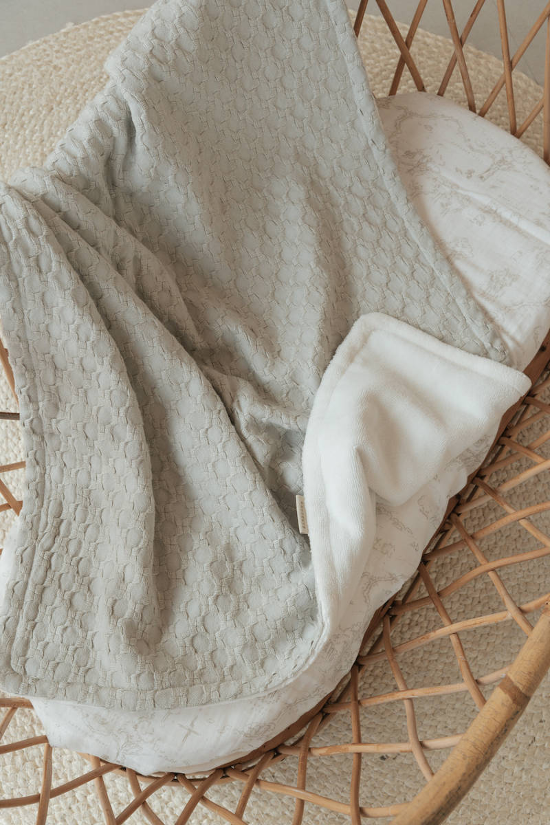 Coperta lettino 140X100 Honey + spugna peluche - OYSTER GREY 112 - Image 5