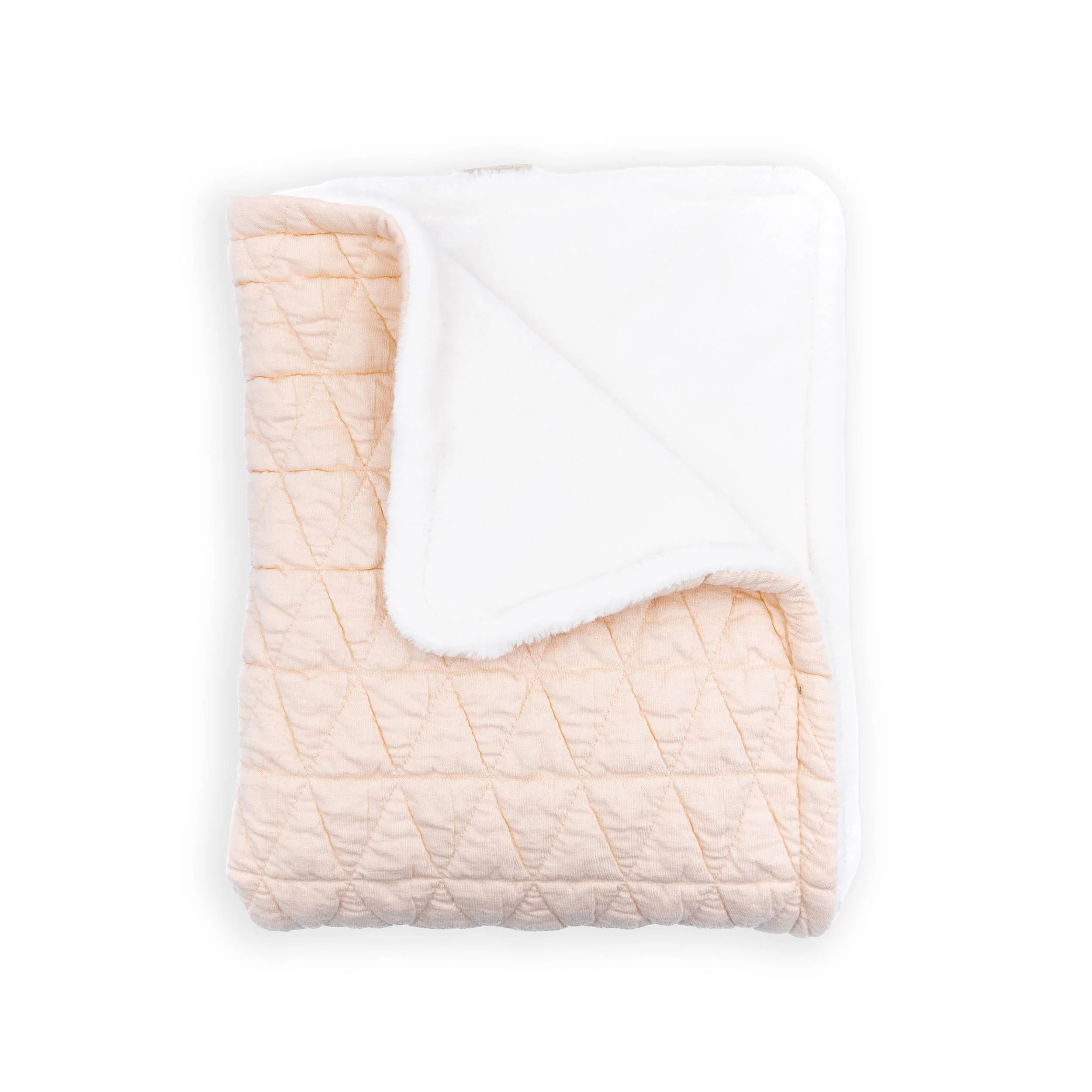 Coperta Wrinkled culla, in bambù organico + spugna peluche - WATER PEACH 114