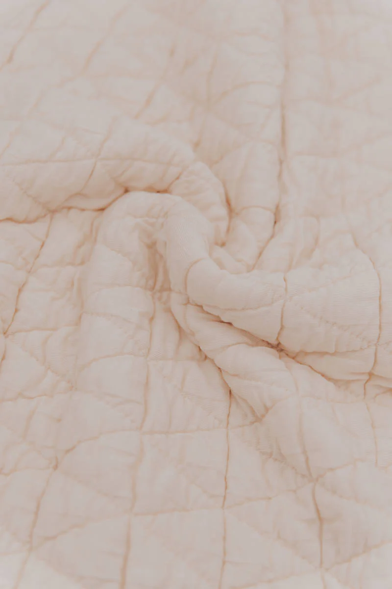 Coperta Wrinkled lettino, in bambù organico + spugna peluche - WATER PEACH 114 - Image 3