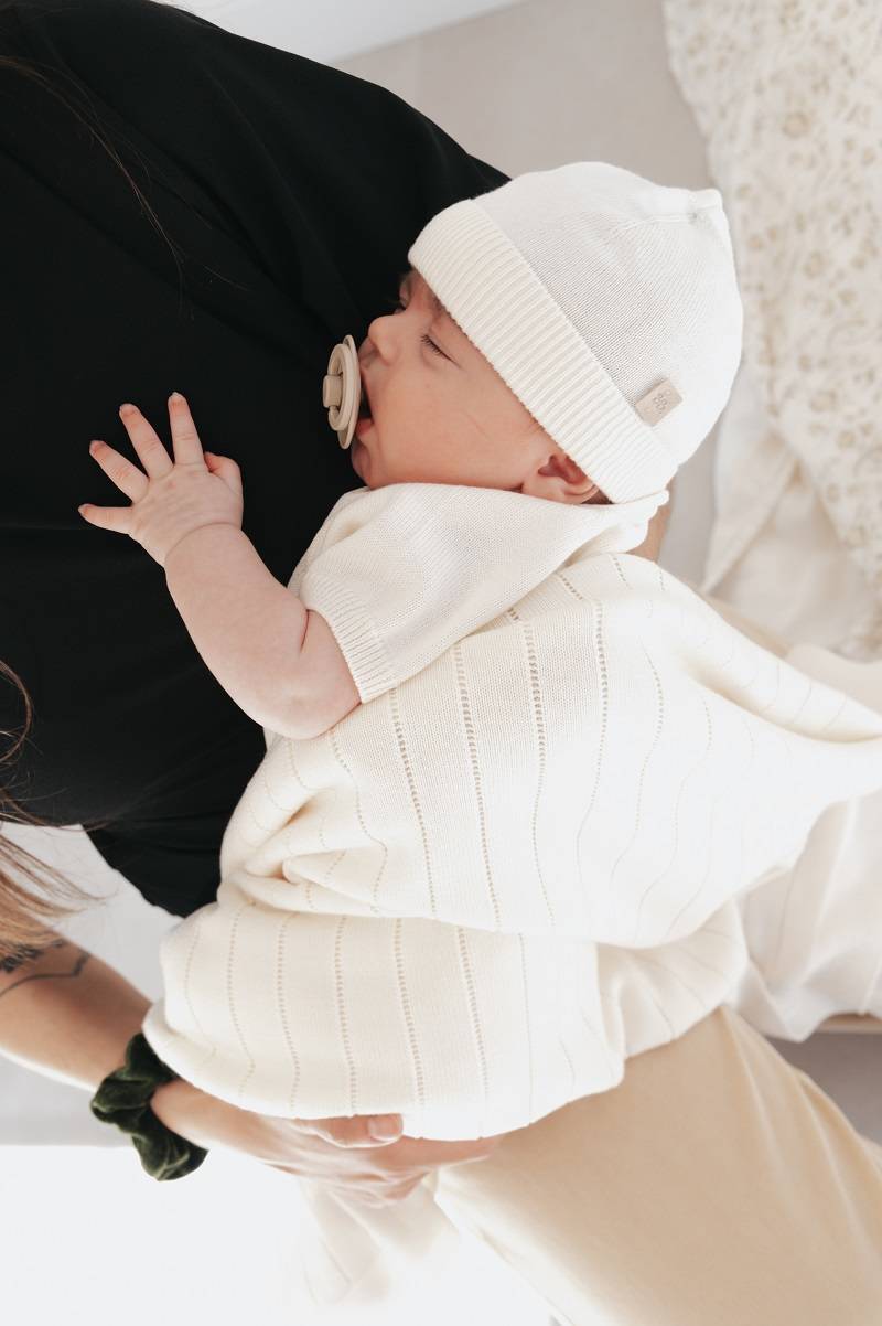 Copertina righe knitted - Bianco 01 - Image 4