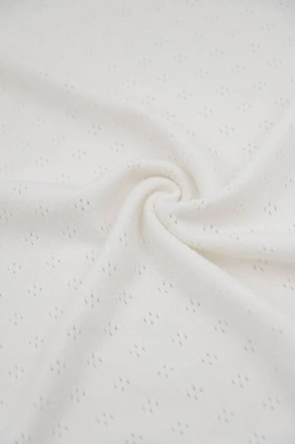 Copertina lavorata a maglia estiva - WARM WHITE 128 - Image 2