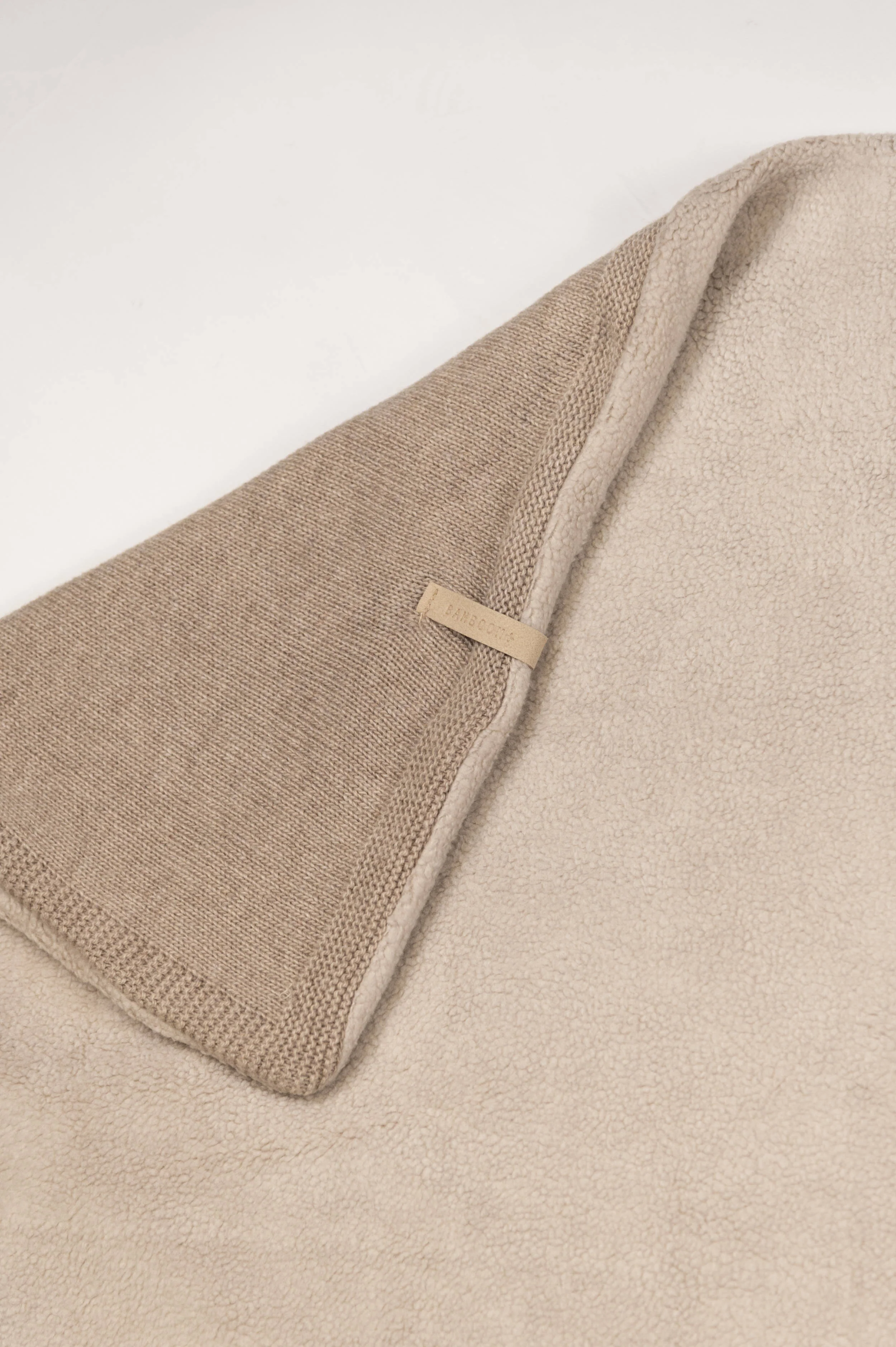 Copertina Wrap 4 stagioni con Cashmere e lato teddy - LIGHT CHOCOLATE MELANGE 318 - Image 3
