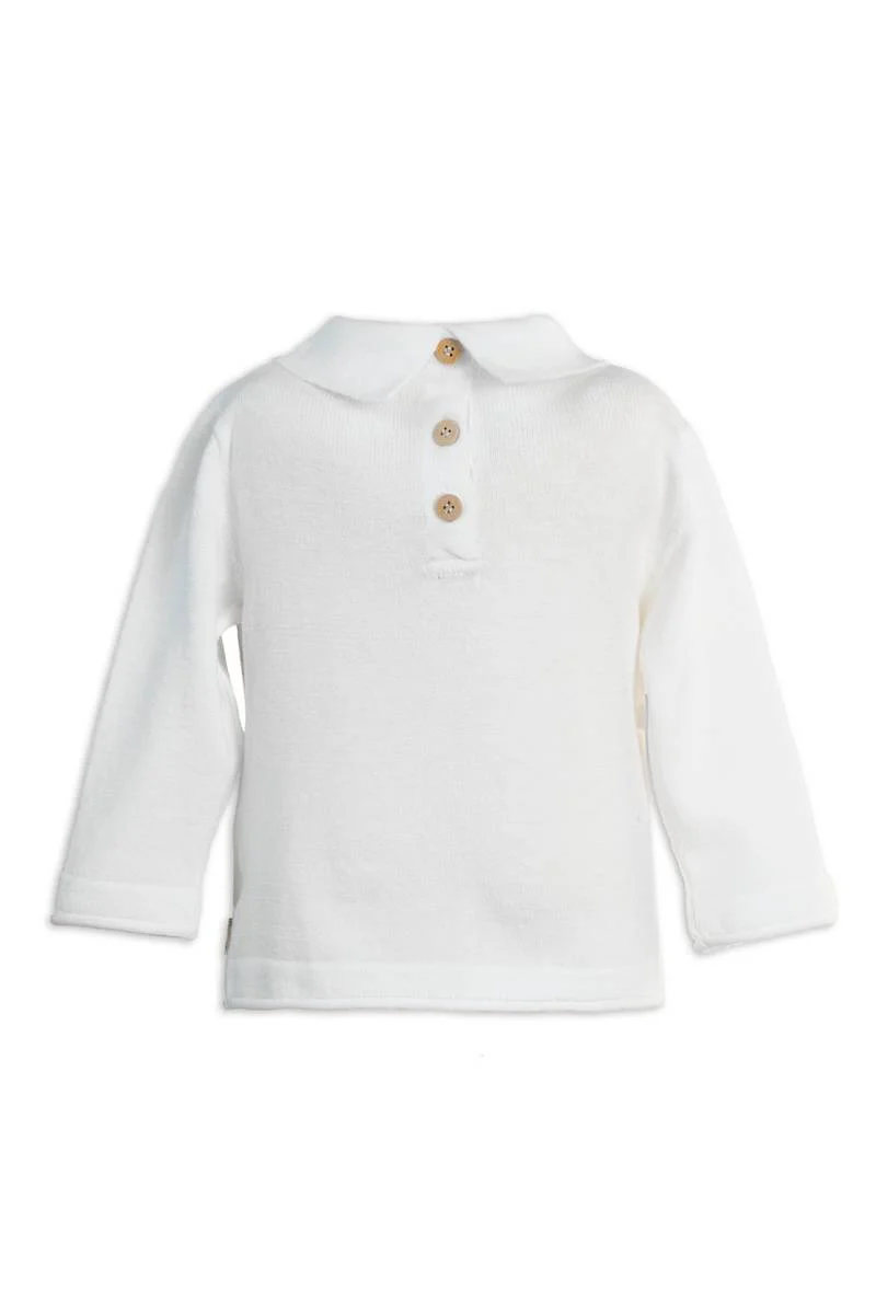 Maglia con colletto - WARM WHITE 128 - Image 2