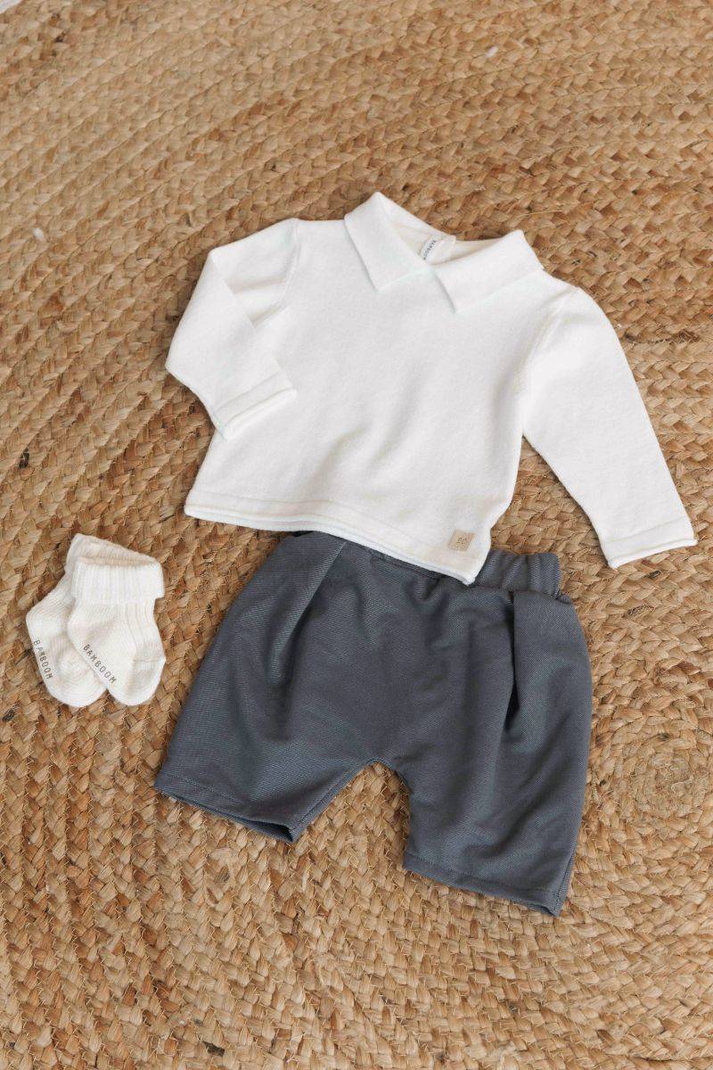 Maglia con colletto - WARM WHITE 128 - Image 4