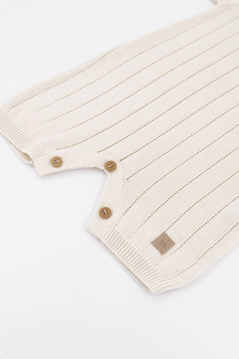 Pagliaccetto righe knitted - Bianco 01 - Image 3