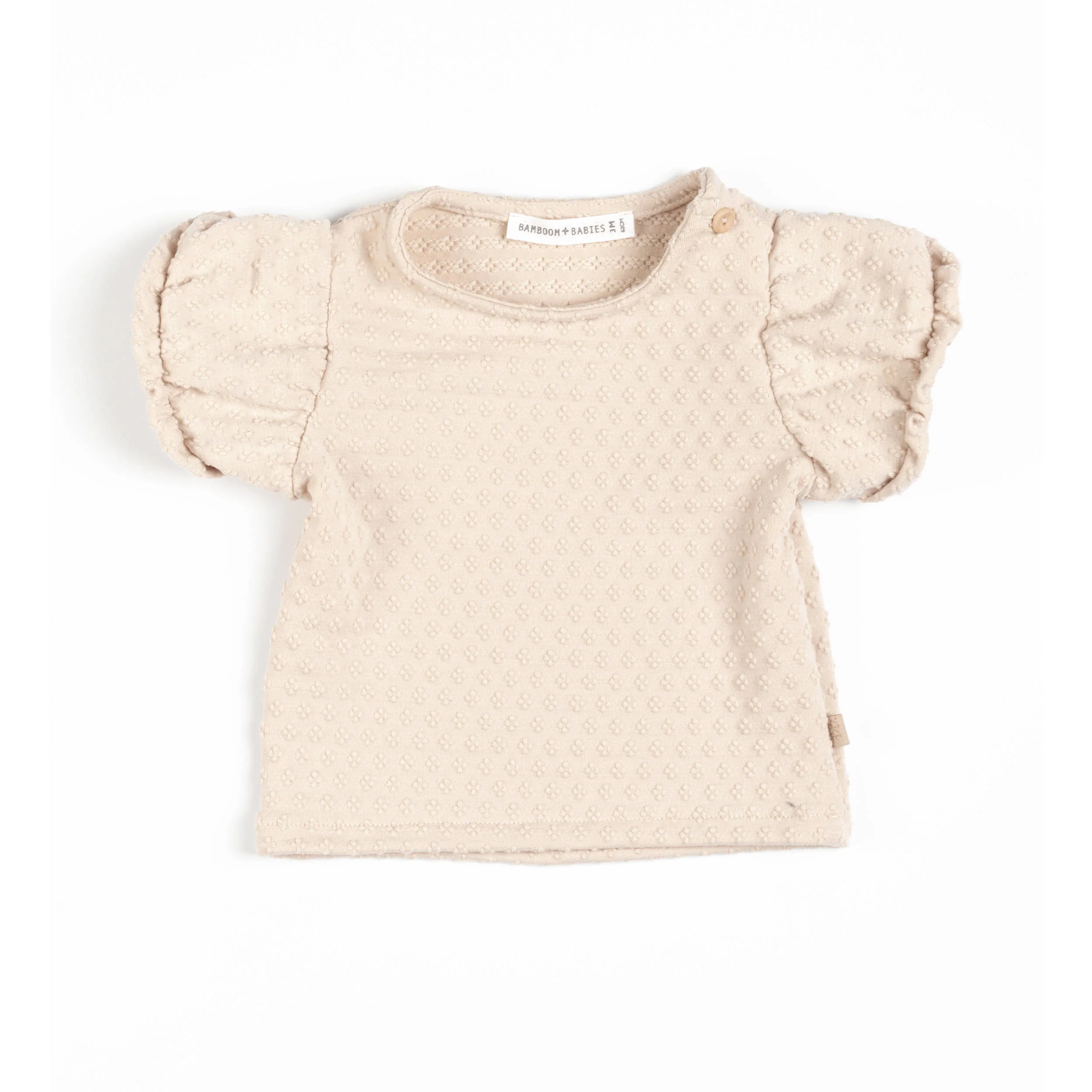 Shirt manica corta a palloncino - ALMOND CREAM 273