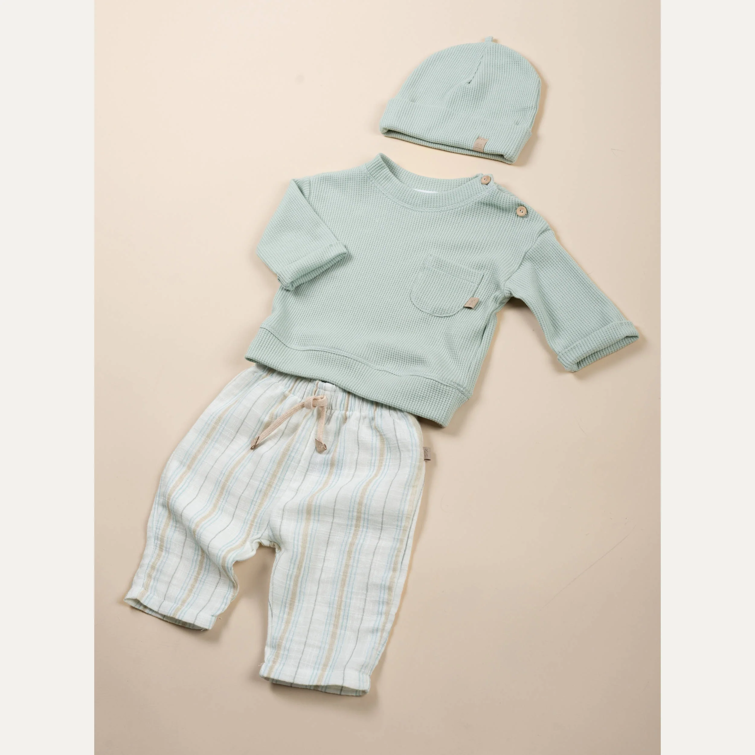 Shorts Lino Look - STRIPE ACQUA 271 - Image 3