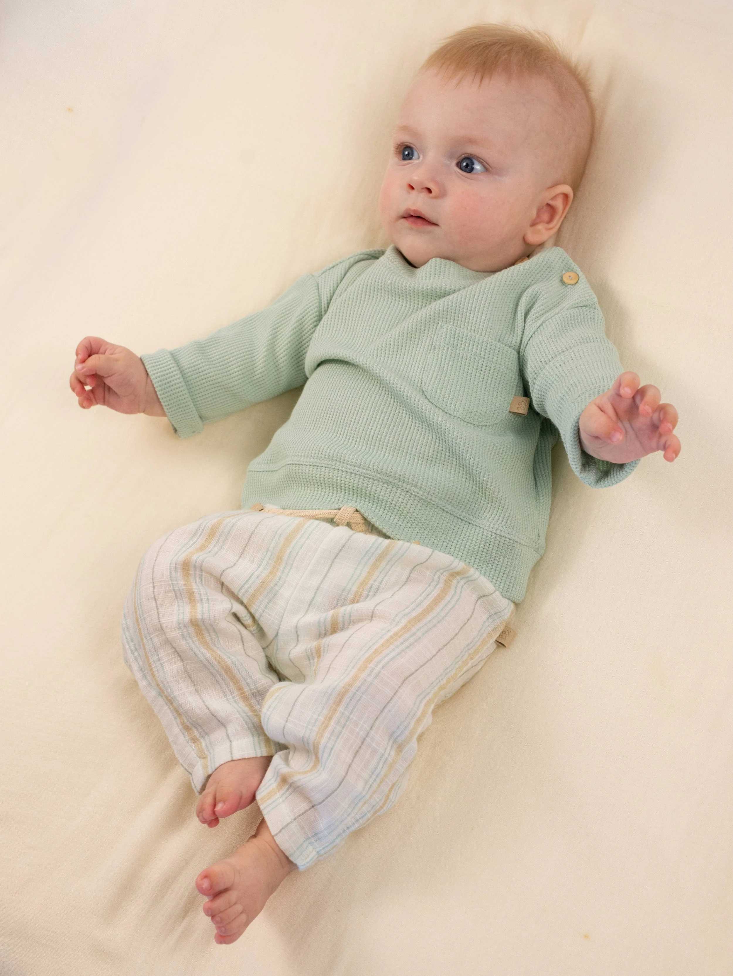 Shorts Lino Look - STRIPE ACQUA 271 - Image 4