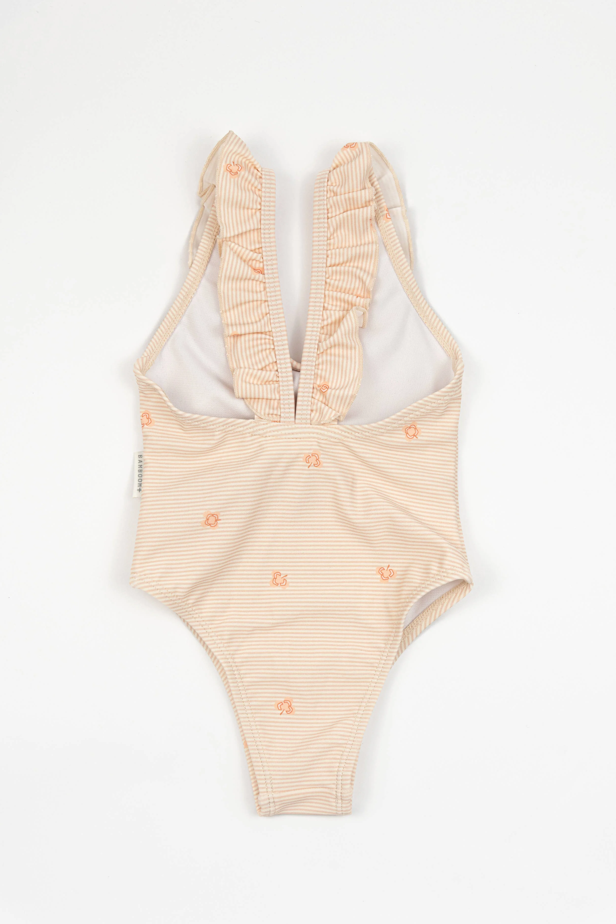 Tutina da mare bimba spalle volant - STRIPE AND LEAVES 433 - Image 2